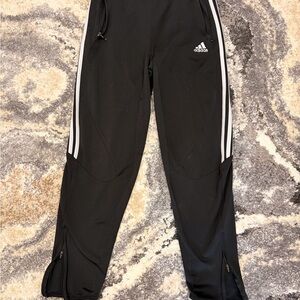 Adidas Black Joggers with White Stripes